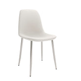 Velets Set of 4 White Faux Leather Sera Upholstered Side Chairs with Chrome Legs